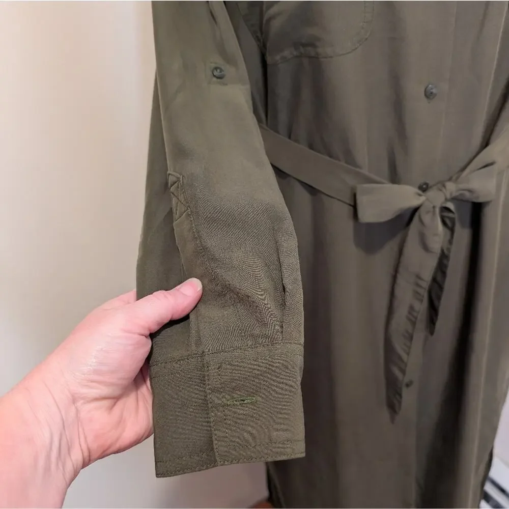 Old Navy Utility Midi Short Dress With Belt medium Army Green